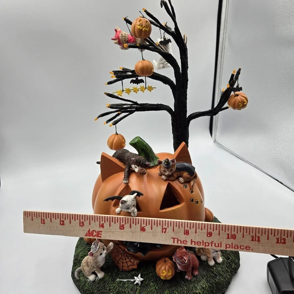 Bradford Exchange Purr-Fectly Mischievous‎ Halloween Tree Cat Kittens Lighted